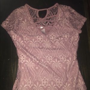 lace key hole short sleeve